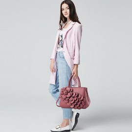 Nicole & Doris Shoulder Bag Crossbody Bag Flower Pattern Handbag for Ladies, pink