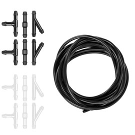 Windshield Washer Hose Kit - 4 Meter Universal Washer Fluid Hose with 12 Pcs Hose Connectors, Compatible with Most Windshield Washer Nozzle Installation, for Connecting Car Water Pumps and Nozzles