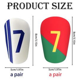 2 Pair Mini Shin Pads,Flair Shin Pads, For Man Youth Adults Women Kids Boys Girls (Special No.7 Uniform Number)