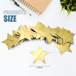 SimautHawk 4 Pcs Star Garlands, Glitter Star Garlands Banner Decor， Christmas Garlands, for Happy Birthday Decorations, Graduation Decorations, Wedding, Party Decor (4)