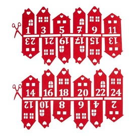 VBS Advent Numbers Felt Houses 4 x 8.5 cm Relief Look Felt Advent Numbers Christmas Decoration Numbers