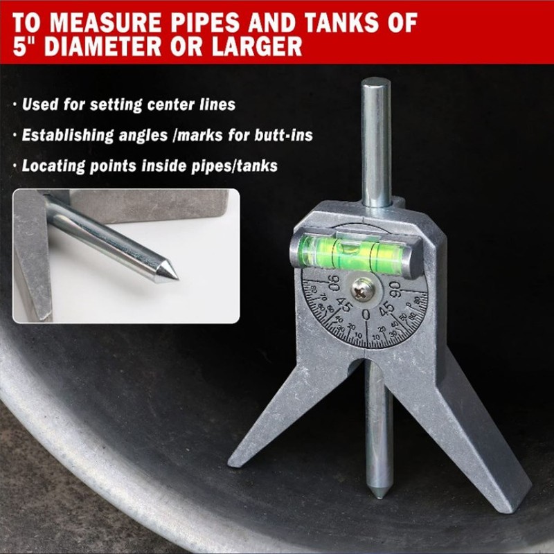 Pipe Center Finder Accurate Location Aluminum Pipe Marker Centering Tool