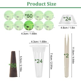 150 PCS Hydroponic Pods Kit, Seed Pods Kit for Aerogarden, Grow Anything Kit, Coolrunner Hydroponics Garden Accessories with 24 Baskets, 50 Stickers, 50 Sponges, 2 Tweezers, 24 Planting Cove (150)