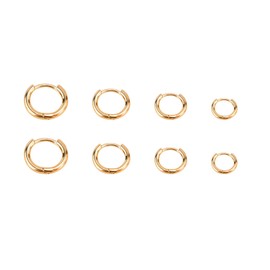 4 Pairs Small Gold Hoop Earrings for Women, Dainty Gold Plated Tiny Hoop Earrings Lightweight Cartilage Mini Helix Earrings Set for Multiple Piercing