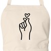 huuraa Apron K-Pop Finger Heart Gift Apron Cooking Apron Cotton