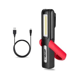 Velamp DAVY Lampada da lavoro LED ricaricabile – Doppia funzione – Tecnologia LED COB elevata luminosità – Con magnete e gancio – Ideale come luce di ispezione