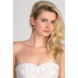 Mariell Pearl Drop Wedding Earrings with CZ Crystals, Jewelry for Brides, Bridesmaids, Birthday Gift