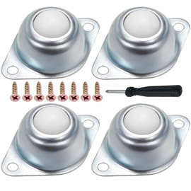 Nuyoah Furniture Castors, Small Ball Castors, Heavy Duty Conveyor Roller, 4 Pieces, Nylon Ball Transfer, Furniture, Machinery and Luggage, Sliding Transfer (16 mm Round)