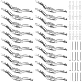 UNGFEI 20 PCS 66mm Silver Roman Blind Hooks, Metal Rope Cleat Hook for Fixing Shade Cord and Knot Cord
