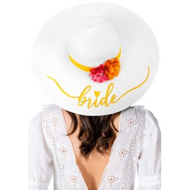 Sombrero de novia para despedida de soltera, despedida de soltera, regalo de novia, regalos de dama de honor (blanco)