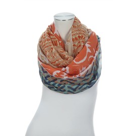 Majea Women's Snood Scarf, Tube Scarf, Neckerchief (880027) (Orange 11)