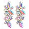 RGY Iridescent Rhinestone Earrings for Prom, Sparkling Bridal Cluster Drop