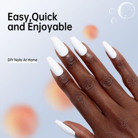 BEVINAS Poly Gel White Color 1OZ Poly Nail Gel Kit for Nails Extension Enhancement Builder Gel with Slip Solution Brush Spatula Christmas Gift