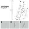 KINGRACK Aluminium 5 Step Ladder, Lightweight Step Stool with Non-Skid