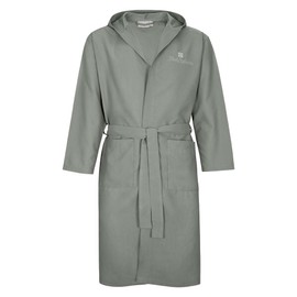 Renato Balestra Unisex Microfibre Bathrobe with Hood, gray