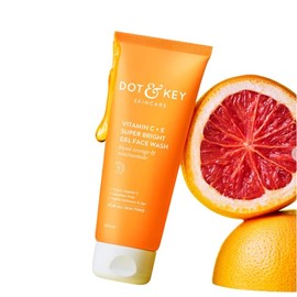Dot & Key Vitamin C + E Super Bright Gel Face Wash, Blood Orange, Niacinamide & Antioxidants for Cleansing, Brightening & Even-Toned Skin (100 ml)