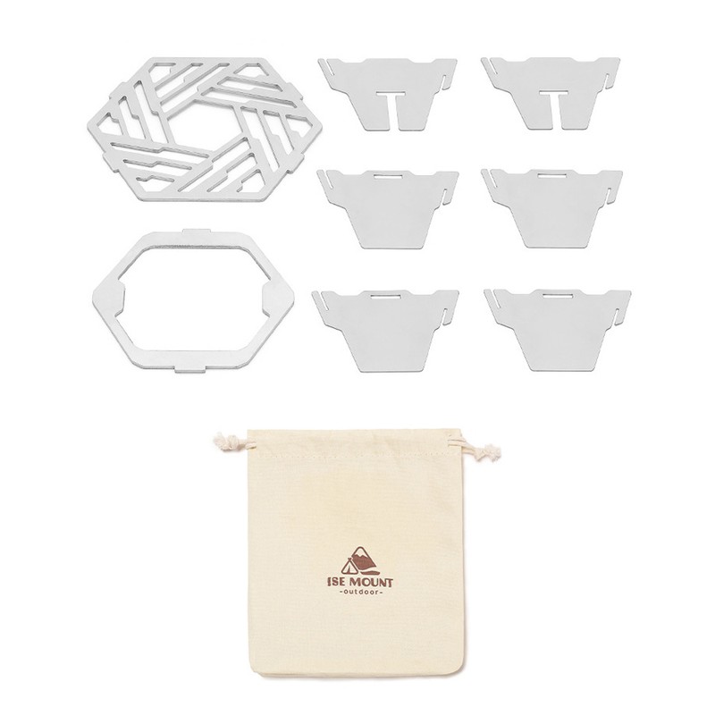 Outdoor Camping Stoves Rack Portable Stainless Steel Furnace Frame Windshield