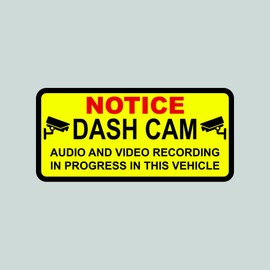 RDW Notice Dash Cam - Color Sticker - Decal - Diecut - Security dashcam Warning Alarm car Vehicle - 1.25x0.59