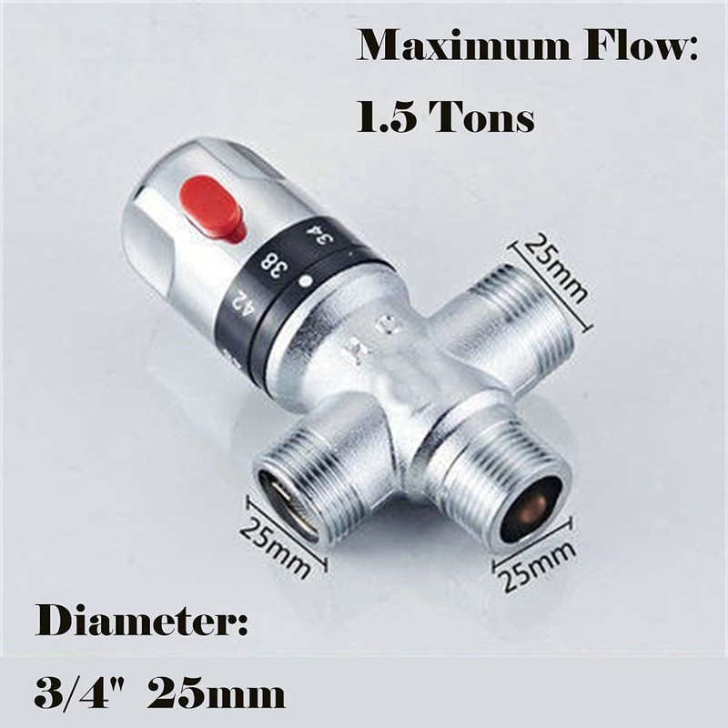 Thermostatic Mixing Valve, 1Ton / 1.5Tons Water Temperature Control Valve