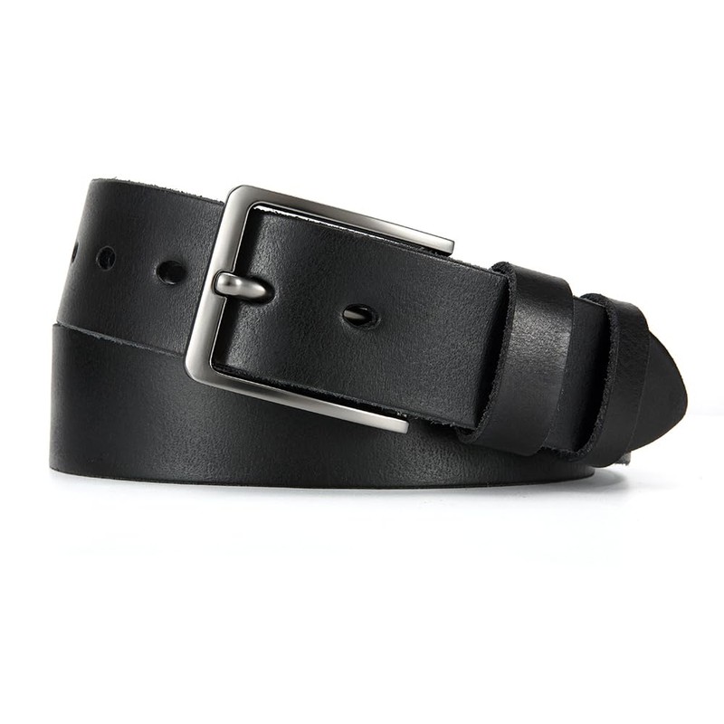 DOOPAI Men's Full Leather Belt Casual Work Cowboy Suit Leather