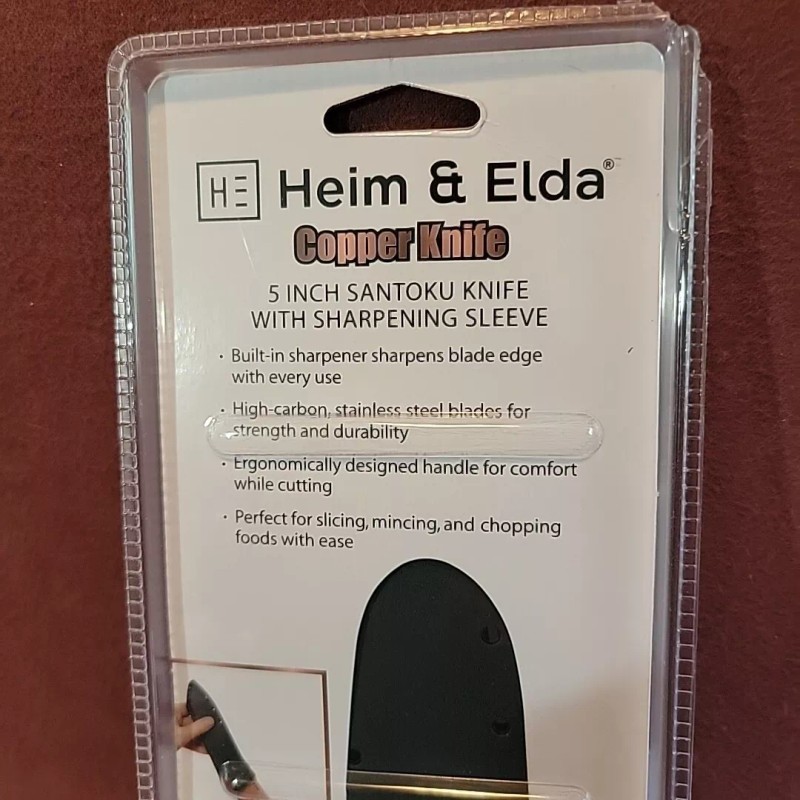 Heim & Elda 5" Santoku Knife - W/Self Sharpening Sleeve