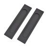 MOROBOR Self-Stick Rectangular Sliding Door Pulls, 2pcs Matte Black Aluminum
