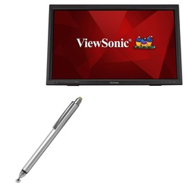 BoxWave Stylus Pen Compatible with Viewsonic Monitor TD2423D (24 in) - DualTip Capacitive Stylus, Fiber Tip Disc Tip Capacitive Stylus Pen - Metallic Silver