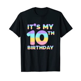 Fidget Toy Pop It Birthday Party 10th Birthday Rainbow Popit T-Shirt