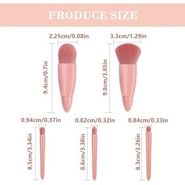 Pequeñas brochas de maquillaje de tamaño de viaje, cerdas suaves, fáciles de transportar, juego portátil para mujeres y niñas