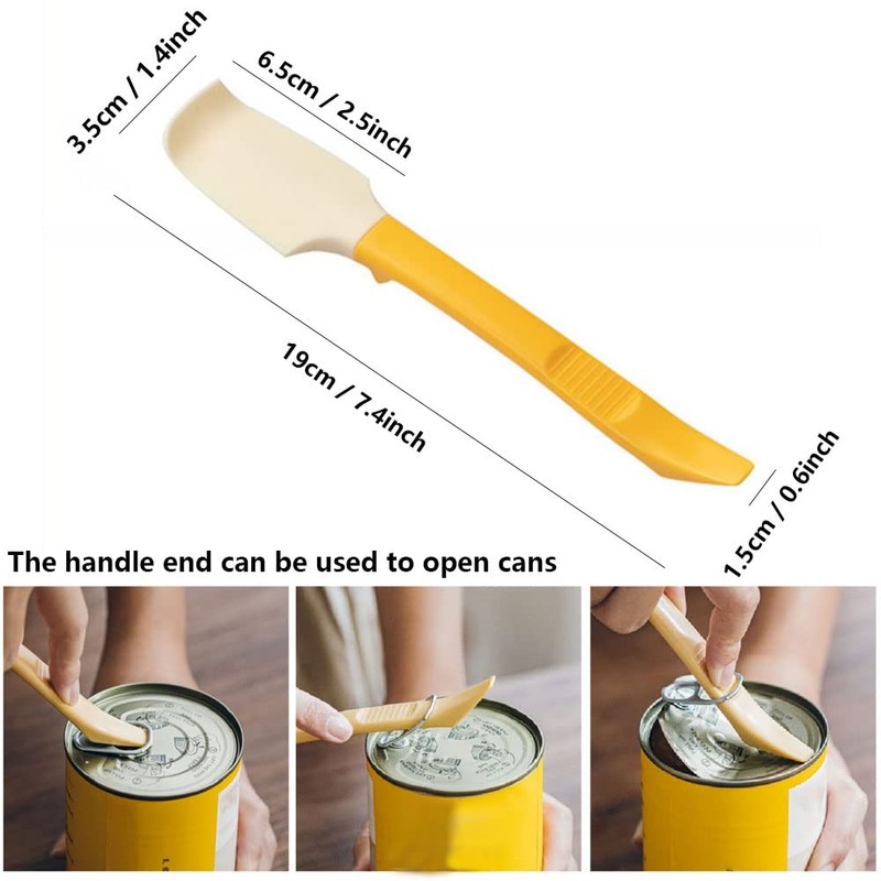 Silicone Jam Spreader Spatula with Can Opener End, Multi Purpose