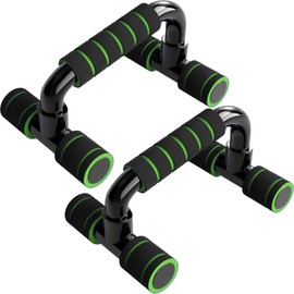 Push Up Bars Gym Exercise Equipment Fitness 1 Pair Push Up Handles with Padded Foam Handle and Non-Slip Stable Structure for Men and Women (Green)