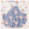Bewitching Women's Flower Pattern Stylish Cotton Apron, ecru