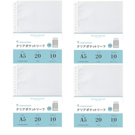 Maruman L480 Clear Pocket Leaf, A5, 20 Holes, 10 Sheets (4 Pieces)