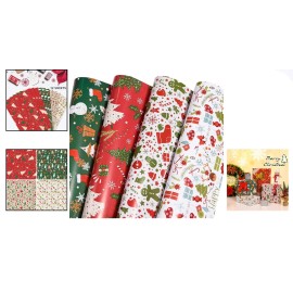 Bulk Christmas Wrapping Paper - 12 Folded Sheets 20" x 29" for Festive Gifts