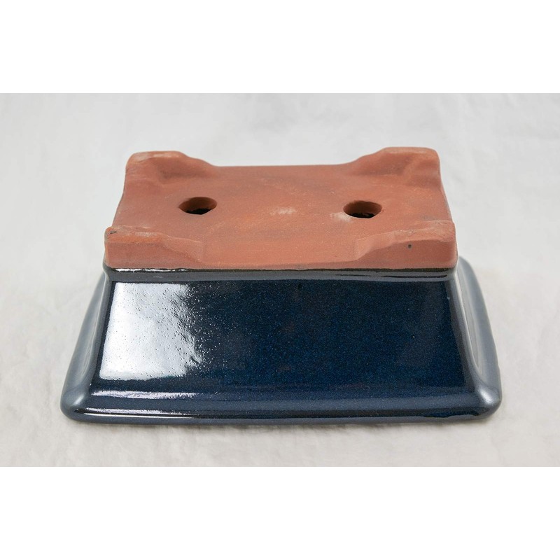 Rectangular Glazed Bonsai Pot, Cactus & Succulent Planter with Mesh
