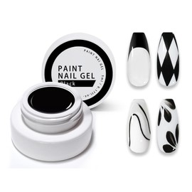 Gel Paint For Nails Art, Paint Nail Gel For French Tip Tool Design For Home Salon DIY Gel Nail Art (Dark Black, M)
