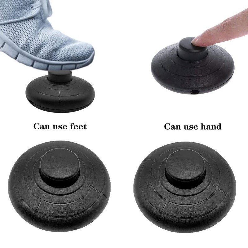 CORTHULin Round Foot Switch Black Lamp Foot Push Switch Standard
