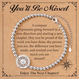 Esrial Retirement Gift for Woman Compass Bracelet Gifts for Women