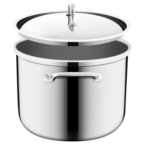 Nuwave Designs-Tri-Ply 18/10 Entire Stainless Steel Stockpot With Lid, Commercial Grade, Free of PTFE PFOA PFOS, 10-Yeär Wärranty(12QT)