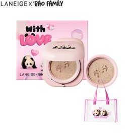 LANEIGE Neo Cushion Glow + Beach Bag Set 3items [LANEIGE X BAO FAMILY], Shade:21C1 Cool Beige