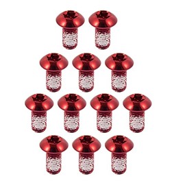 Chooee Bike Disc Brake Rotor Bolts M5x10mm,12pcs Bicycle Rotors Screw for MTB/Mountain Bike Red