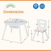Costzon Kids Table and Chair Set, White Wooden Activity Table