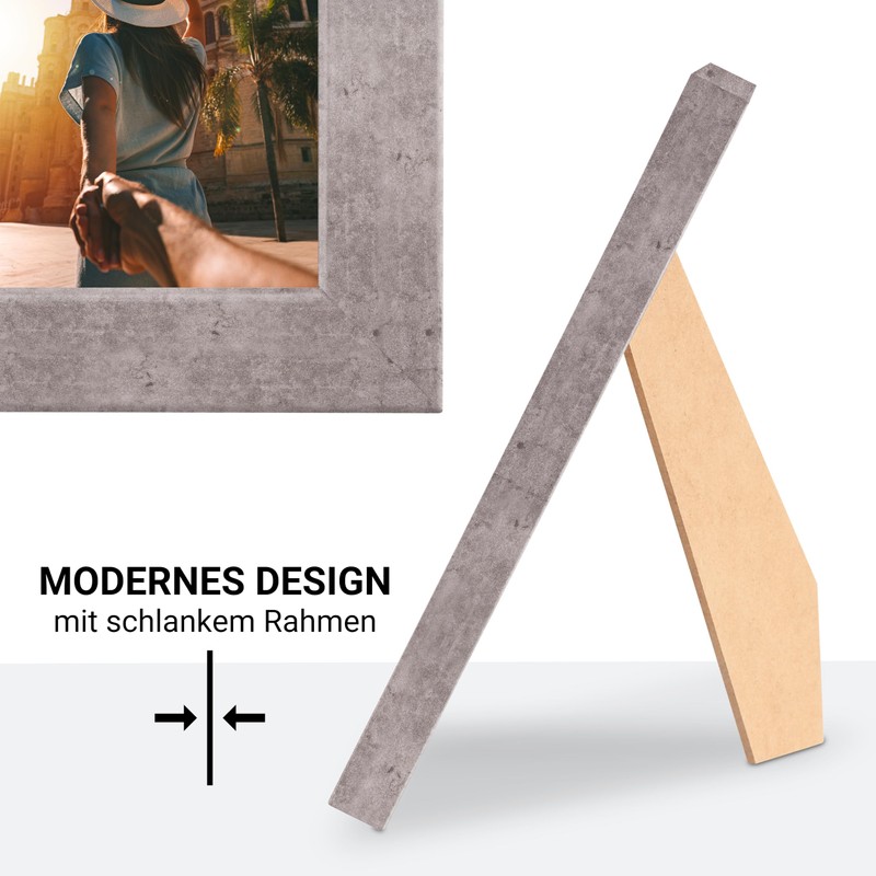 CABBEL Picture Frame 20 x 20 cm, Grey/Concrete, Sturdy MDF