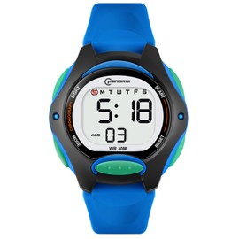 Maeau Children's Wristwatch, Boys and Girls, Digital Watch, Sports Watch, Multifunctional, Date Display, Day Display, Waterproof, Alarm Clock, LED Analog Display, Outdoor, School Entrance Celebration,