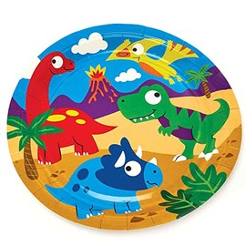 Baker Ross FC978 Dinosaur Party Plates - Pack of 10, Kids Plates, Birthday Party Plates, Paper Plates, Dinosaur Party Plates