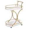ZJMTOCYU Elegant 2-Tier Bar Cart for Entertaining, Industrial Style with