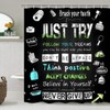 AZHM Black Inspirational Quotes and Positive Phrases Pattern Shower Curtain