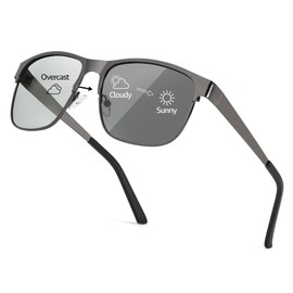 IGnaef Polarized Photochromic Driving Sunglasses for Men Women Classic Metal Frame Glasses with UV400 Protection IF3722
