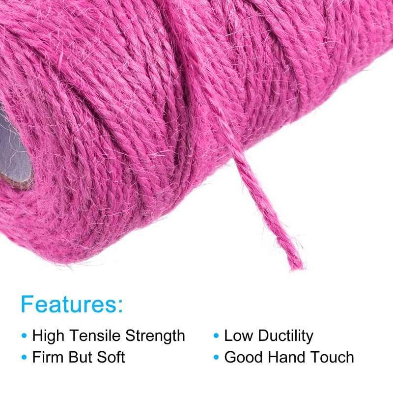 sourcing map 328 Feet Garden Twine, 2mm Craft Jute Twine