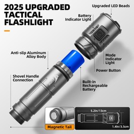 Zune Lotoo Taschenlampe LED Aufladbar, 2000 Lumen Extrem Hell Led Taschenlampe mit Magnete, Tragbare Mini Akku Taschenlampe mit 5 Lichtmodi IPX7 Wasserdichte für Camping Outdoor Wandern Notfälle